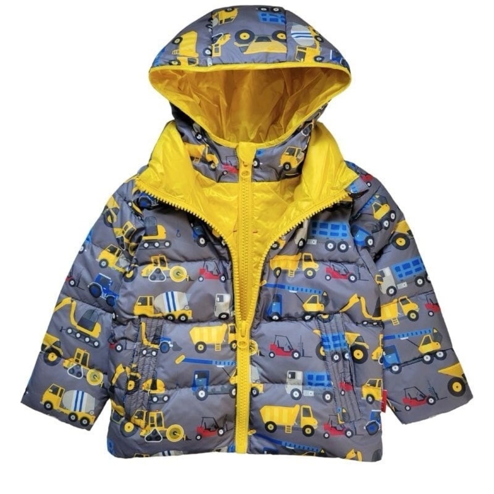 Onekid Car Seat Road Coat Vegan Down Construction Print Toddler 3 CPST Approved